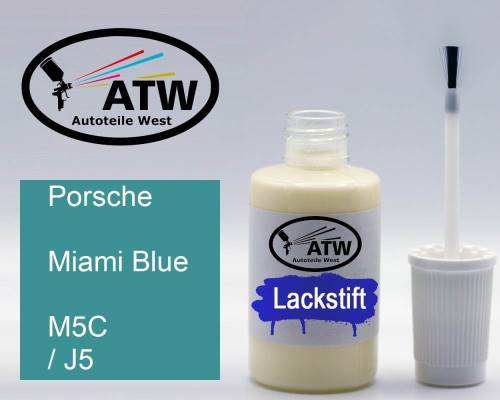 Porsche, Miami Blue, M5C / J5: 20ml Lackstift, von ATW Autoteile West.